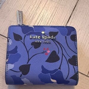 Kate Spade Blue and Black Heart Pattern Wallet